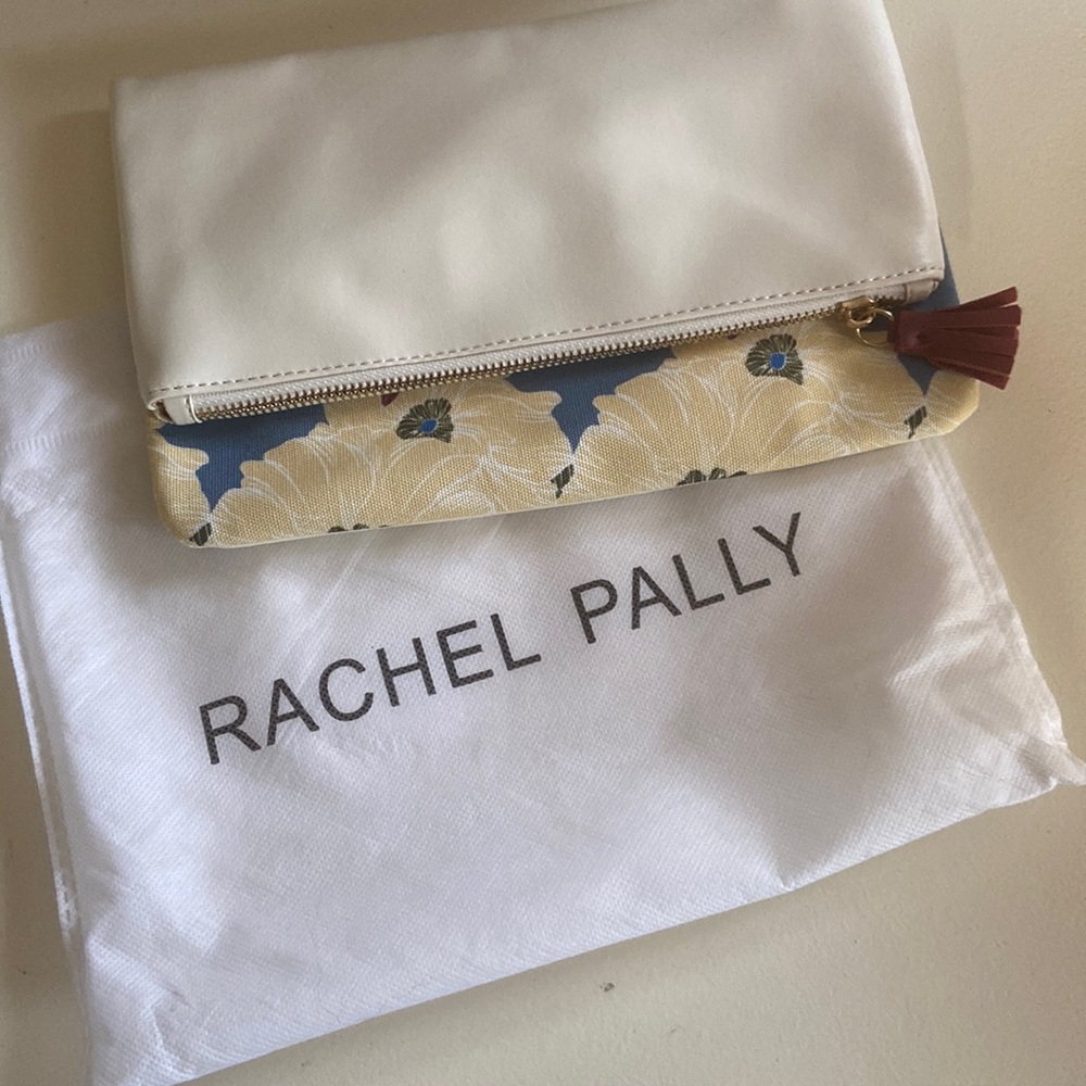 Rachel Pally White and Blue Floral Clutch